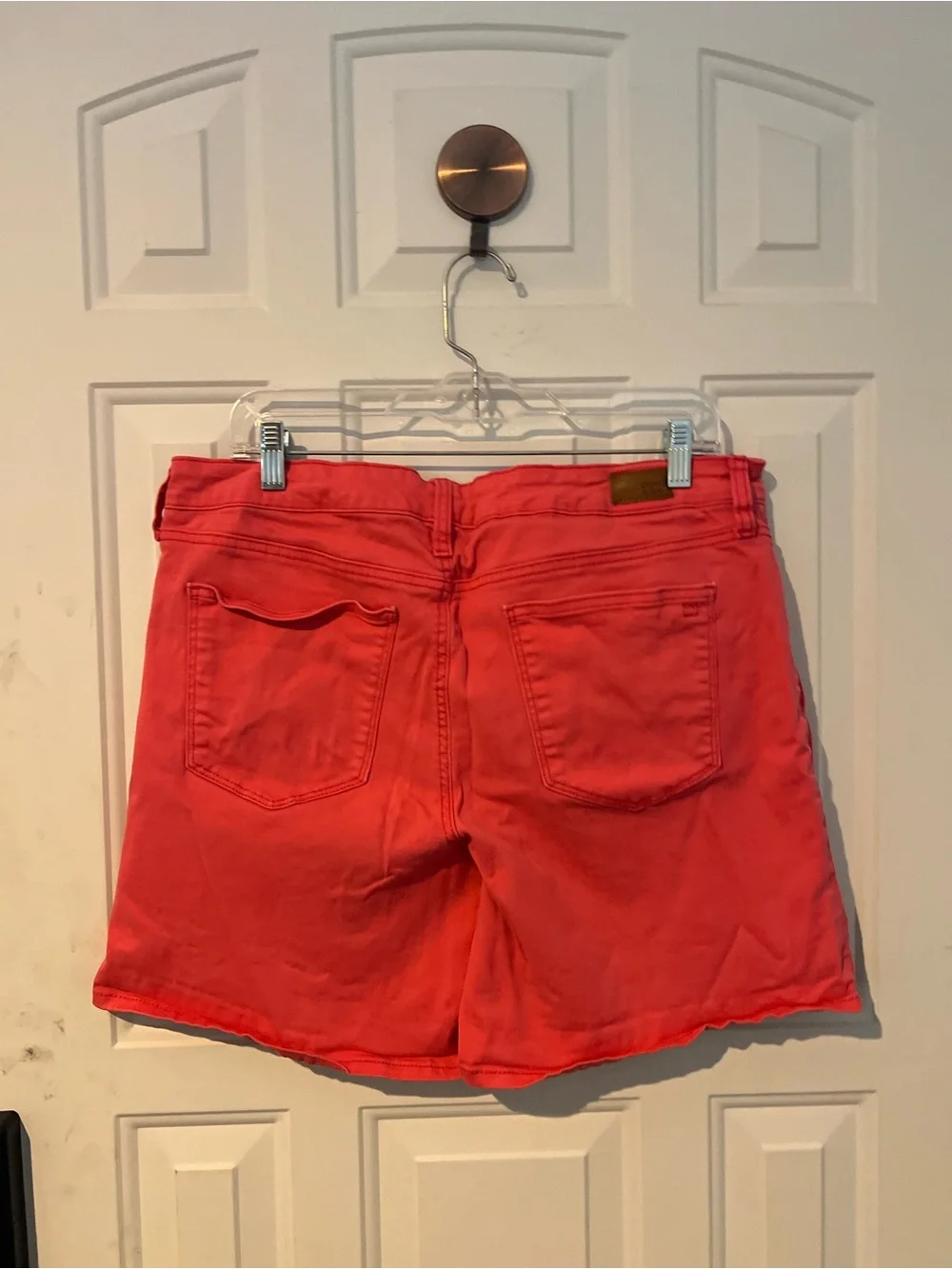 crown & ivy Coral-Red Denim Shorts